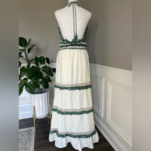 Ayni Crochet Halter Maxi Dress sz L NWT 539$ - Picture 3 of 9
